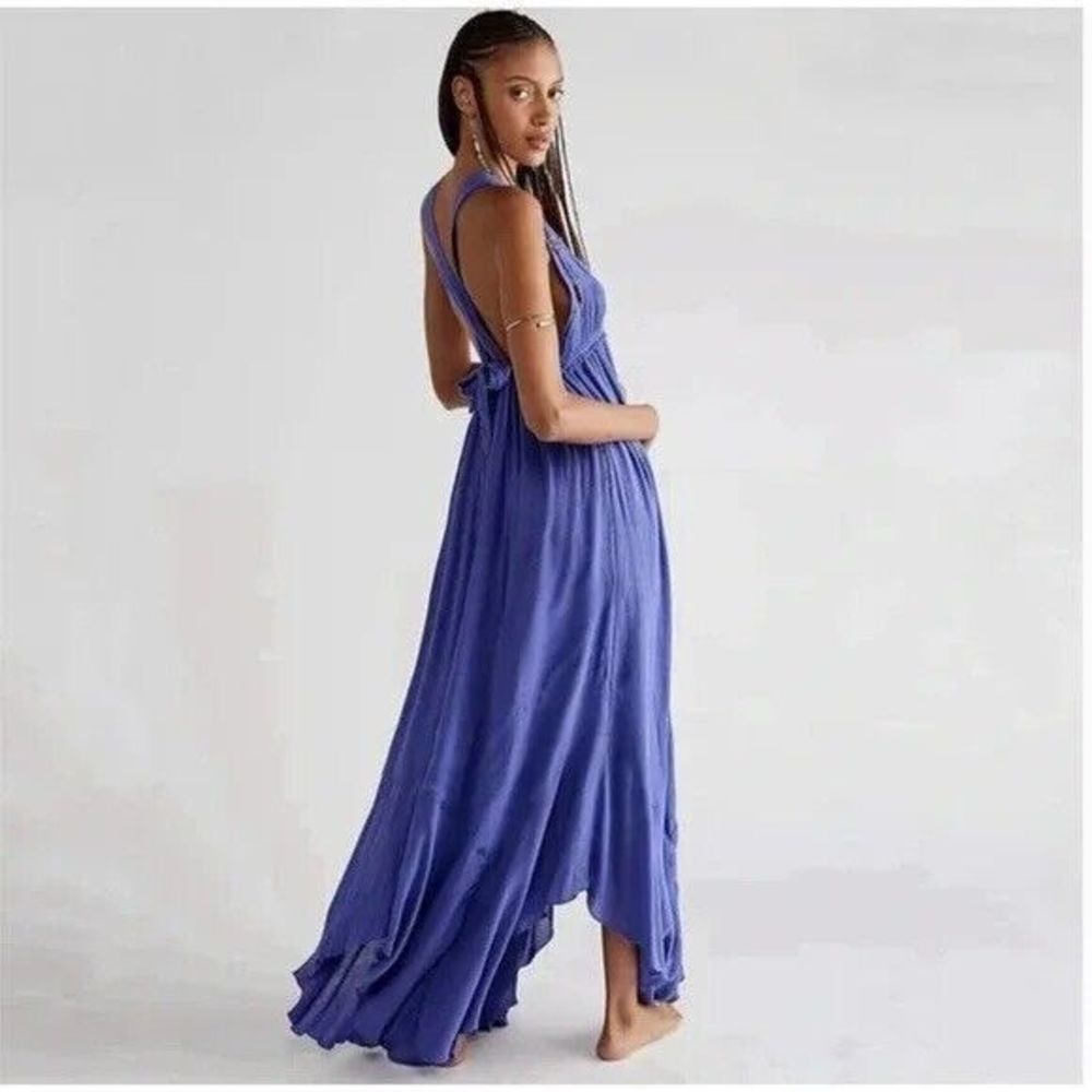 Free People Deep Blue Halter Maxi Dress - Picture 2 of 8